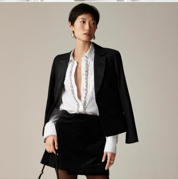 J. CREW Embellished Garçon Shirt with Tulle Cotton Poplin, $148, CF452 - Picture 2 of 11